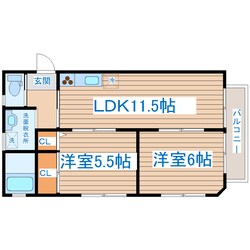 名取駅 徒歩18分 2階の物件間取画像